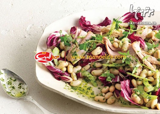 سالاد لوبیا سفید و تن