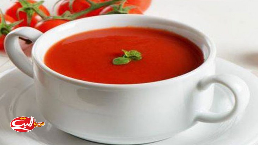 سوپ گوجه فرنگی با جعفری