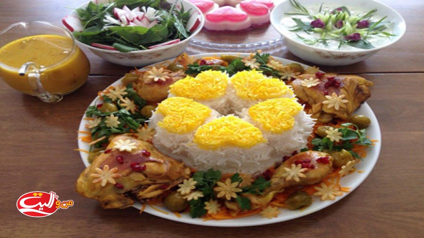 برنج قالبی با مرغ